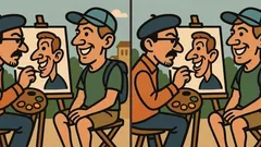 Brain Teaser: Can You Spot 3 Differences in the Picture with the Artist in 31 Seconds?